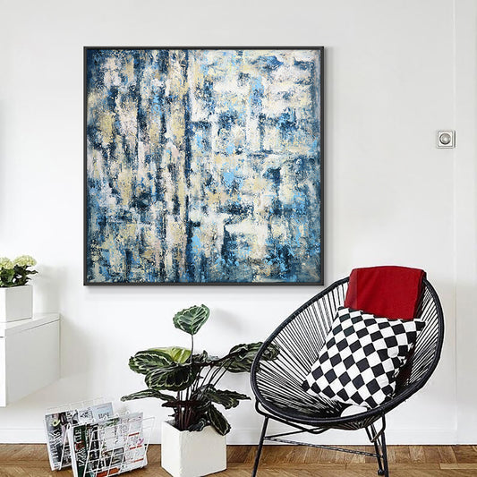 Oil Painting on canvas Room Decoration Modern  Hand Painted Abstract Painting Drawing New Oil Painting,31inx31in,No Frame