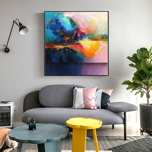 Abstract Handmade Oil Painting Modern Minimalist Home Living Room Decoration Painting,31inx31in,No Frame 1