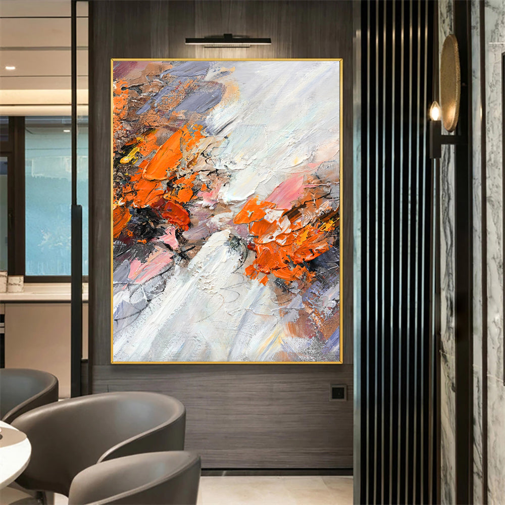 3D Knife Abstract Oil Painting On Canvas Handmade Modern Bright Color Abstract Painting Landscape Picture Home,31inx47in,No Frame