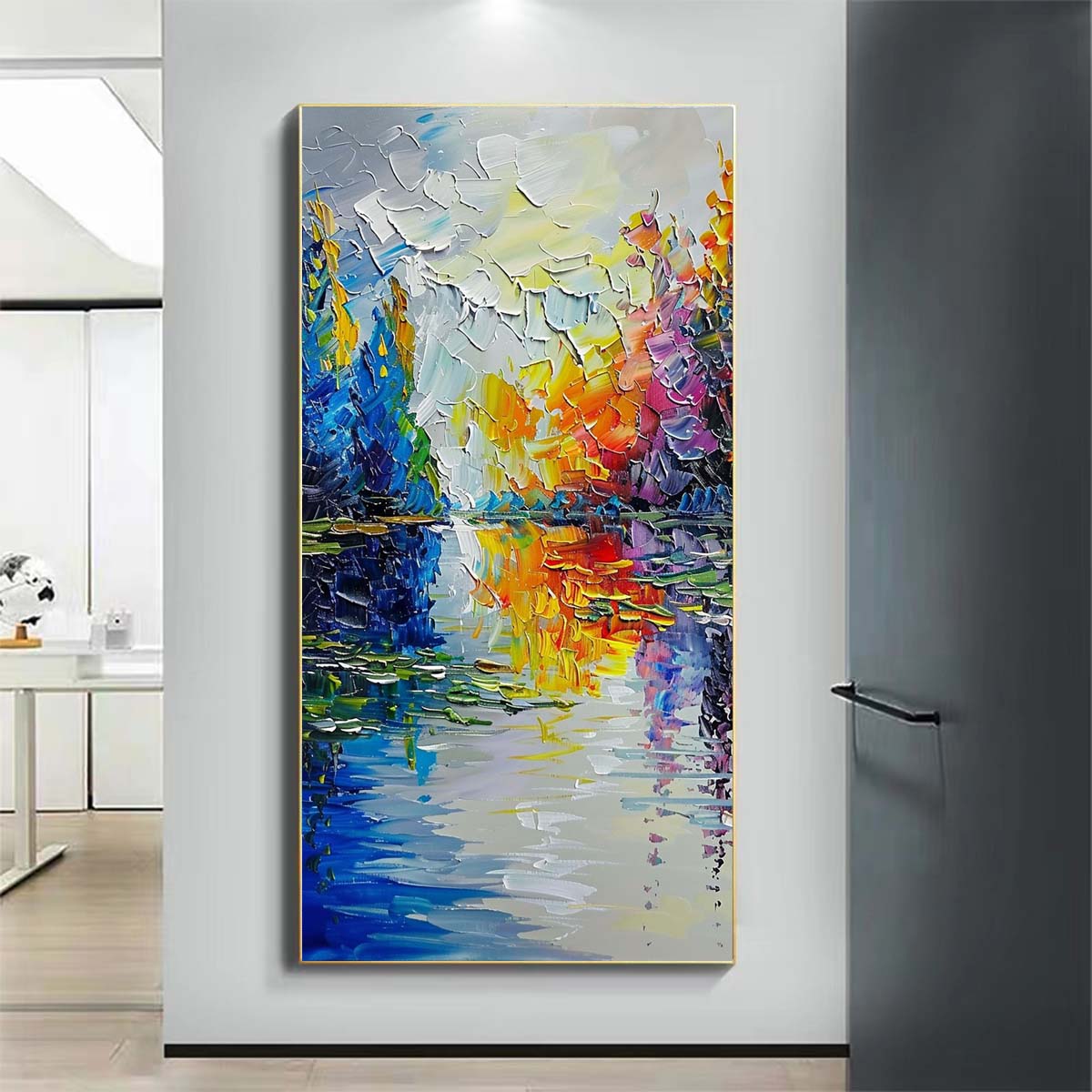 Landscape Paintings Abstract Handmade Oil Painting Modern Home Living Room Decoration Painting,27inx54in,No Frame