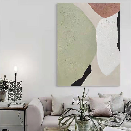 July Abstract Minimalist Postmodern Living Room Bedroom Porch Pure Hand painted Oil Painting Morandi Color Decorative,31inx47in,No Frame