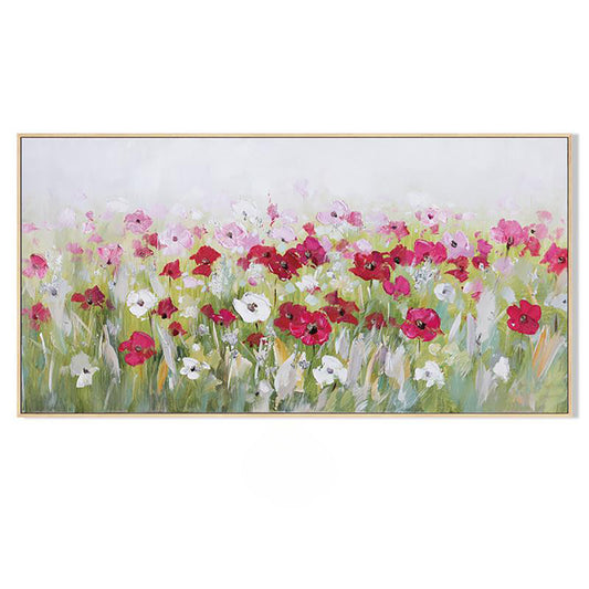 Flowers Oil Painting On Canvas Hand Painted Large Wall Art Painting For Home Decor Floral Acrylic ,27inx54in,No Frame