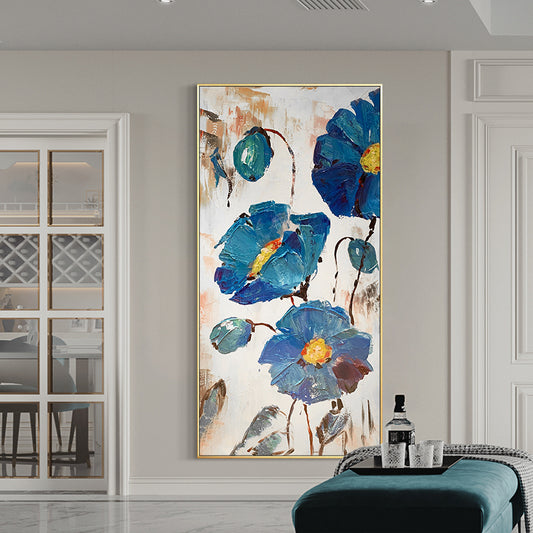 Hand Painted Abstract flowers landscape oil painting on canvas Wall art Pictures for Living Room home,31inx47in,No Frame