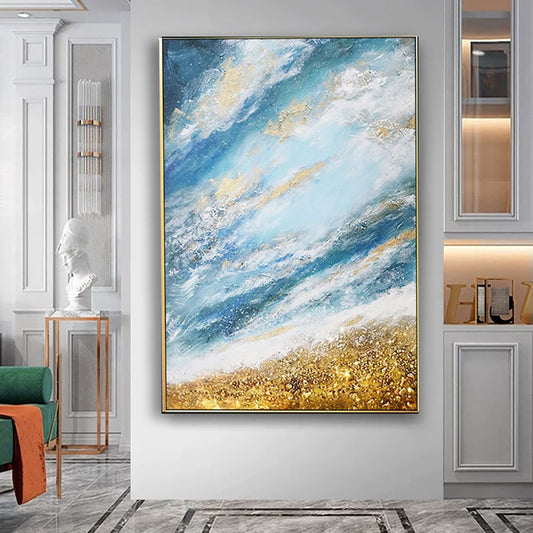 Abstract Wall Art Painting Hand Painted Home Decor Textured Canvas Painting Handmade Modern Artwork Paintings,31inx47in,No Frame