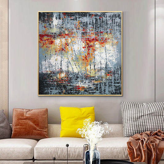 Handmade Texture Abstract Oil Painting On Canvas Modern Canvas Art Decorative Knife Landscape Paintings For Home,31inx31in,No Frame