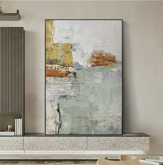 #1090Texture Wall Art Picture Hand Painted Modern Abstract Oil Painting On Canvas For Living Room Home,31inx47in,No Frame