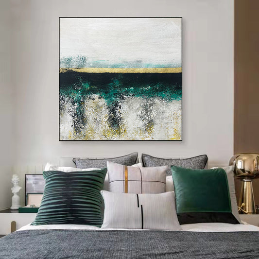 Abstract Gold Leaf Painting Extra Large Wall Art Abstract Acrylic Paintings On Canvas Contemporary Art Wall  (Unframed/Rolled)