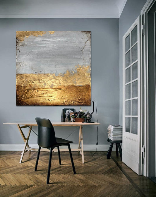 Gold Painting Large Abstract Painting Contemporary Abstract Painting Creative Wall Painting On Canvas Modern Absract Artwork31in,No Frame