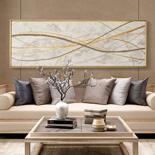 Hand-painted Oil Painting Abstract Modern Decorative Painting The Living Room Wall Paintings Sharp Single Joint27inx54in,No Frame