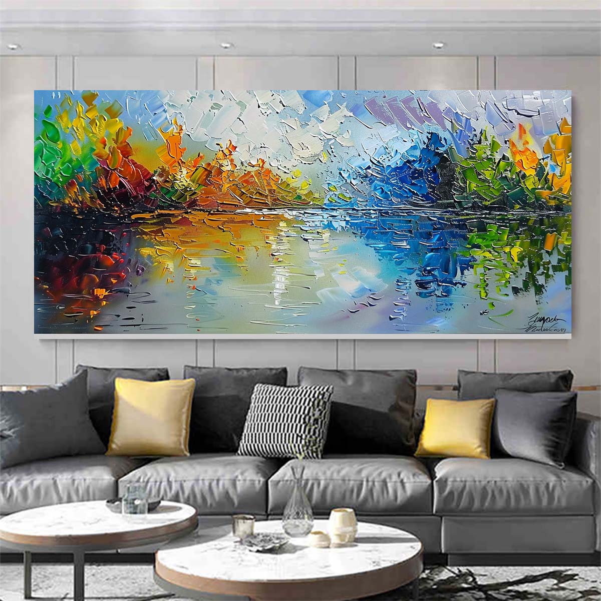 Original creation Landscape Hand painted Oil Painting Canvas Wall Art For Home Living Room Unframed/Rolled #026