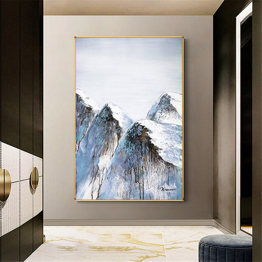 Abstract Mountain Oil Paintings On Canvas Handmade Landscape Wall Art Pictures Hand Painted Paintings For Living Room,31inx47in,No Frame