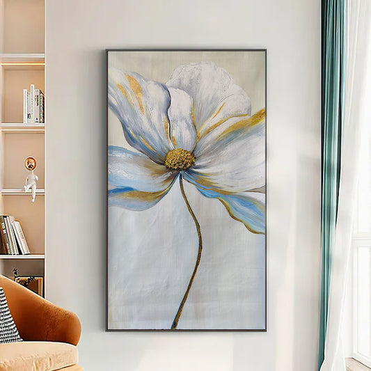 Handpainted Oil Painting On Canvas Handmade Knife Flower Oil Painting Wall Art Picture Home Decoration,27inx54in,No Frame