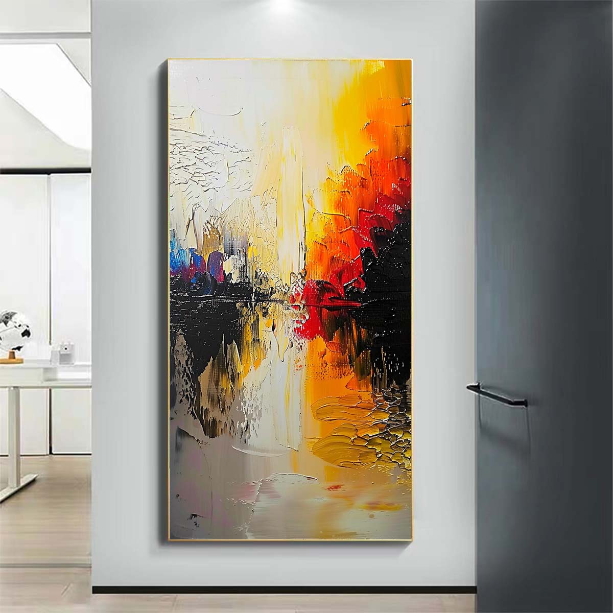 Landscape Paintings Abstract Handmade Oil Painting Modern Home Living Room Decoration Painting,27inx54in,No Frame