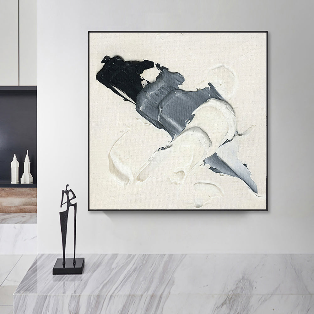 Modern Abstract Three dimensional Painting Art Handmade Oil Painting Canvas Painting Wall Picture Artwork Living Room,31inx31in,No Frame