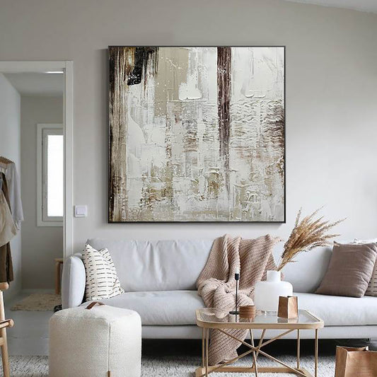 New Design Hand Painted Canvas Painting Wall Art Abstract Thick Oil Painting Handmade Large Wall Painting,31inx31in,No Frame