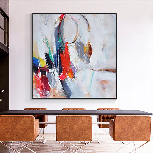 Abstract Textured Oil Painting Handmade Fashion Modern Canvas Art Decorative Knife Landscape Paintings For Living Room,31inx31in,No Frame