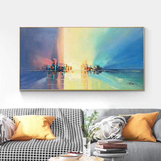Abstract Landscape Pictures  Hand Painted Oil Paintings On Canvas Wall Picture For Living Room Abstract,27inx54in,No Frame