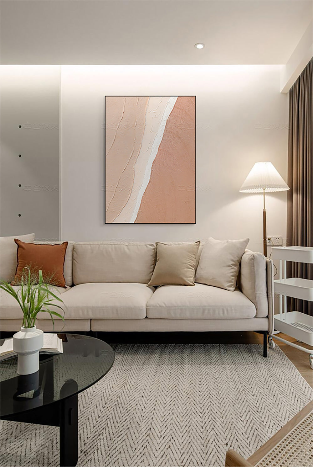 Unframed Wall Canvas Abstract Oil Painting Textured Acrylic Modern Paintings Art Picture For Modern Wall Decoration,31inx47in,No Frame