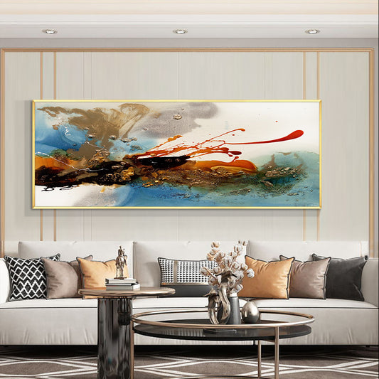 Abstract Colorful Landscape Oil Painting On Canvas  Hand Painted Wall Art Acrylic Painting For Modern,27inx54in,No Frame