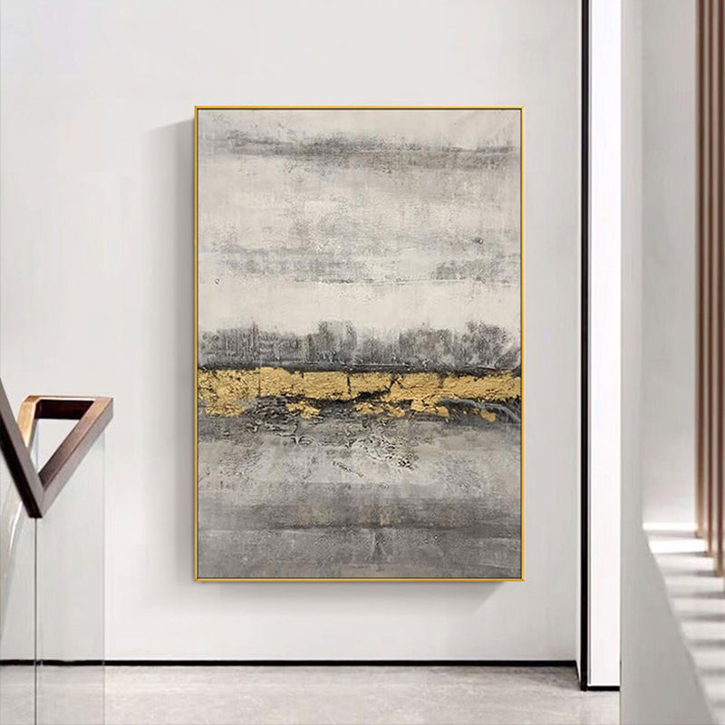 Pure Handmade Oil Painting Simple Abstract Texture River On Canvas Living Room Modern Background Hanging Mural,31inx47in,No Frame