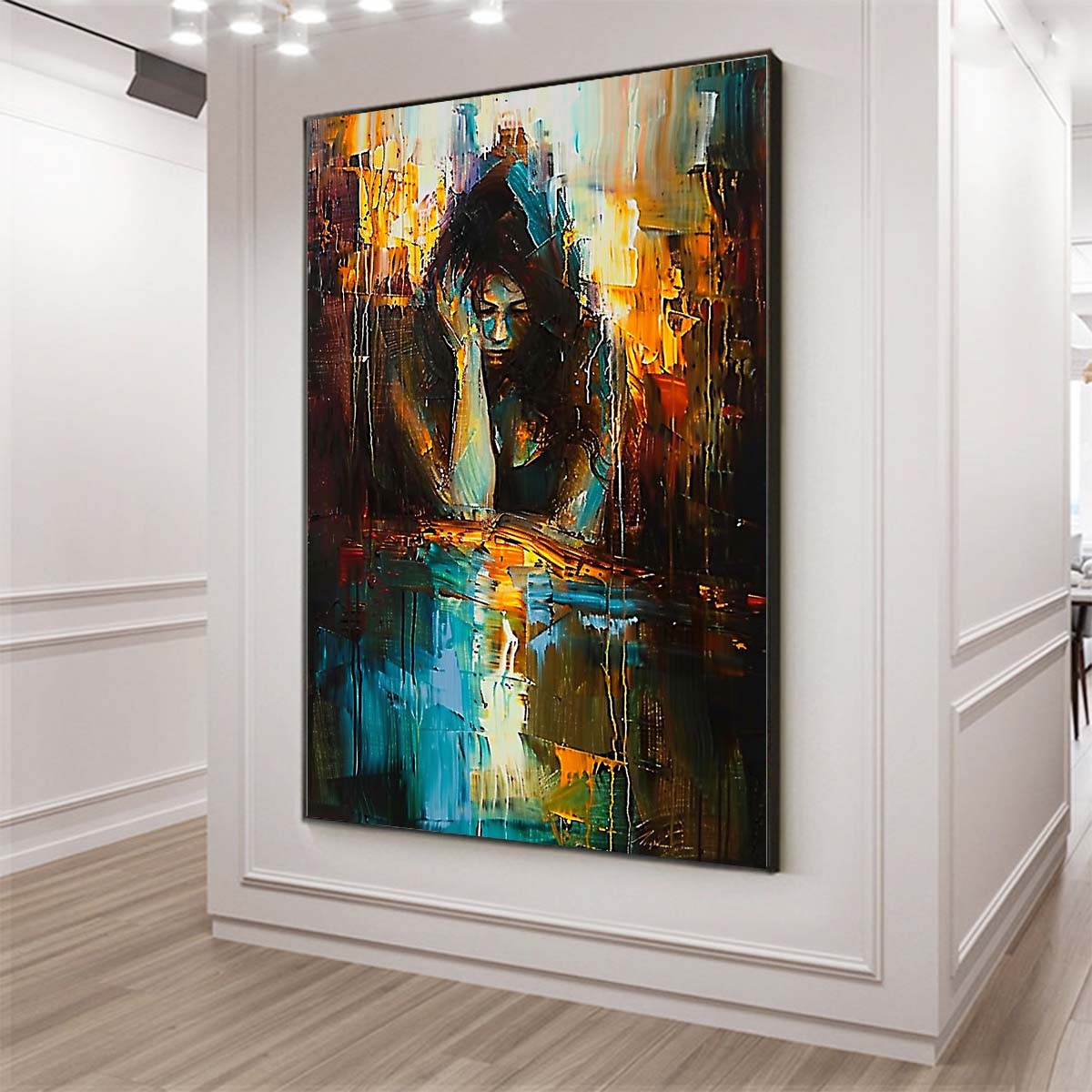 Original creation City Hand painted Oil Painting Canvas Wall Art For Home Living Room Unframed/Rolled #014