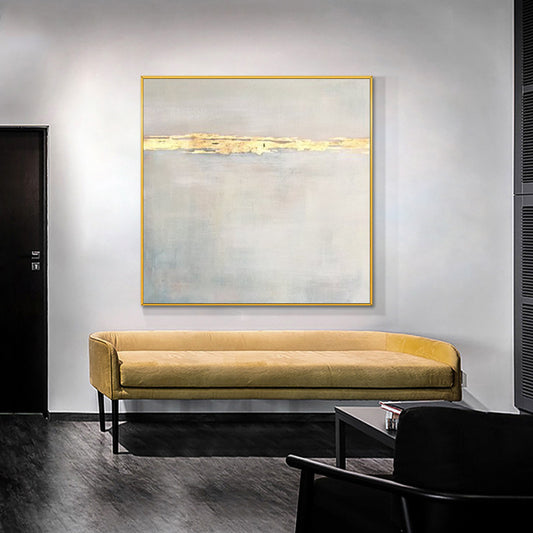 Modern Wall Art Oil Painting Gold Foil On Canvas Handmade Abstract Landscape Painting Large Salon Decoration