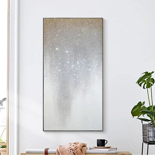 Modern Abstract Acrylic Canvas Paintings Wall Art Decoration Starry Sky Picture Art Hand Painted,27inx54in,No Frame
