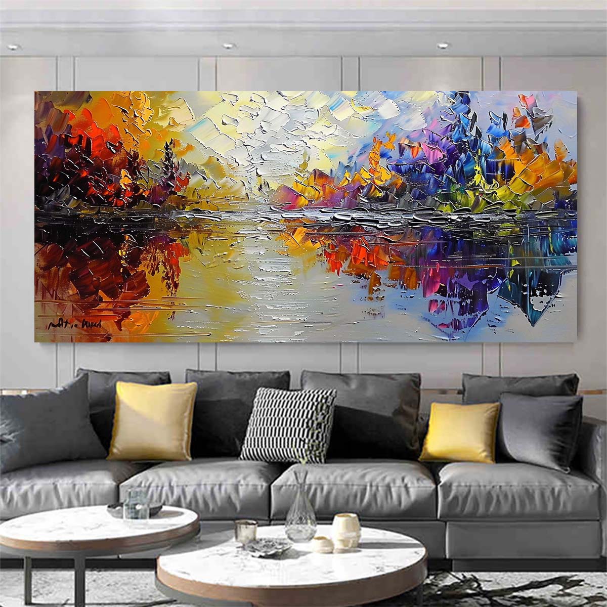 Original creation Landscape Hand painted Oil Painting Canvas Wall Art For Home Living Room Unframed/Rolled #016