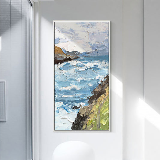 Free Shipping  Hand Painted Oil Painting Knife Painted Landscapes Porch Corridor Living Room Decorations Abstract,27inx54in,No Frame