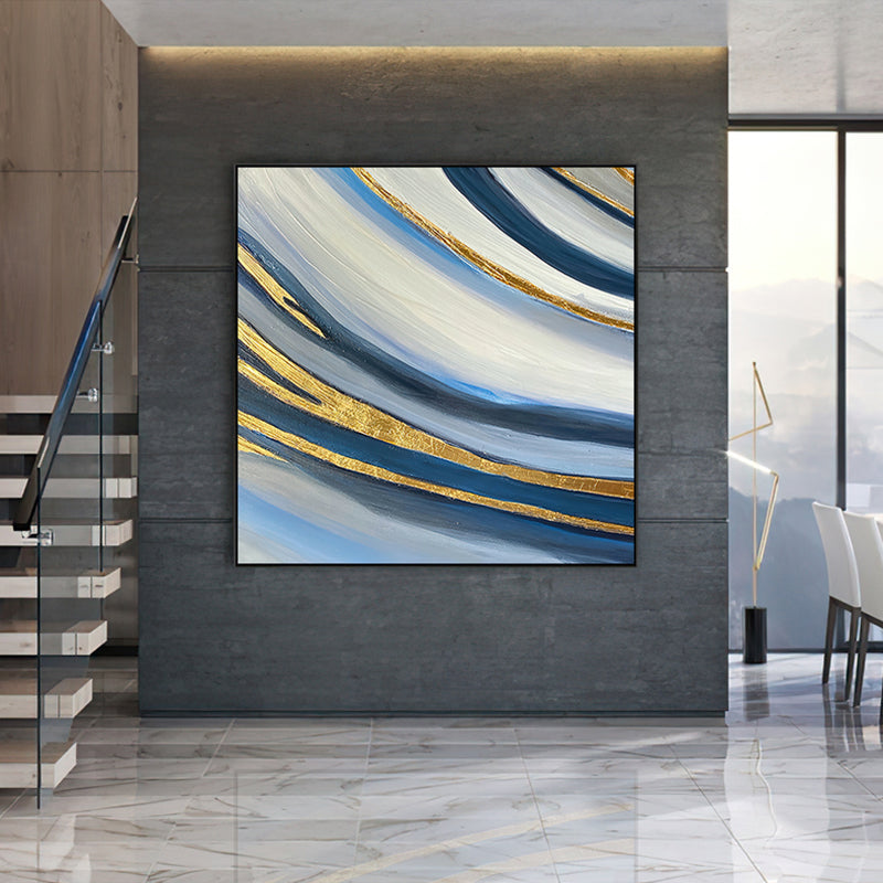 Nordic Abstract Modern Painting Designs Canvas Handmade Oil Painting Canvas Wall Art Poster For Living Room,31inx31in,No Frame