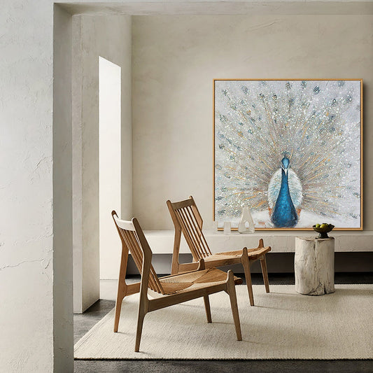Hand Painted Peacock Oil Painting On Canvas Large Abstract Paintings Figure Wall Original Animal Landscape Wall