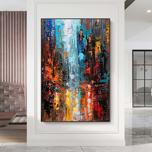 Original creation City Hand painted Oil Painting Canvas Wall Art For Home Living Room Unframed/Rolled #064