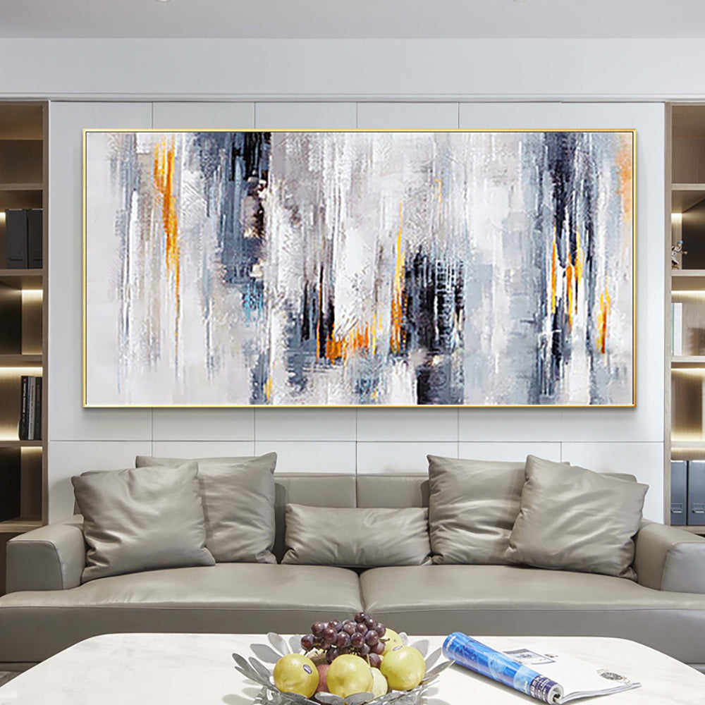 Hand Painted Abstract Art Oil Painting On Canvas Modern Wall Art Wall Adornment Picture Painting,27inx54in,No Frame