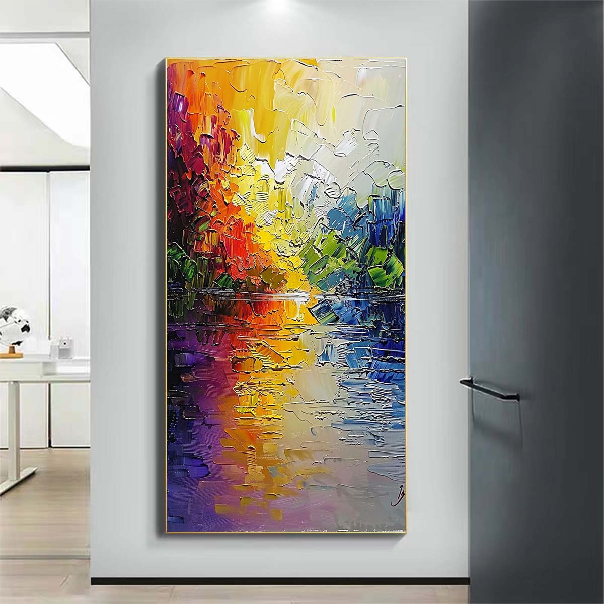 Landscape Paintings Abstract Handmade Oil Painting Modern Home Living Room Decoration Painting,27inx54in,No Frame