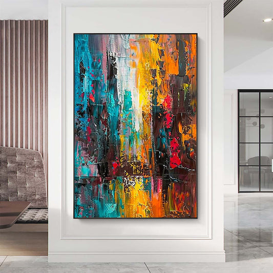 Original creation City Hand painted Oil Painting Canvas Wall Art For Home Living Room Unframed/Rolled #039