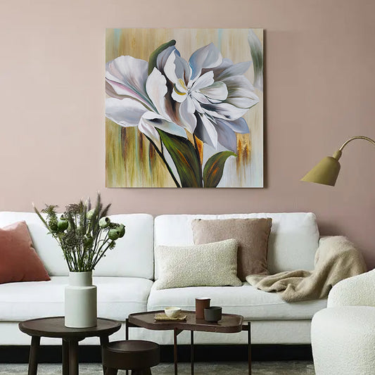Flower Decorative Canvas Painting  Hand Painted Oil Painting Handmade Acrylic Wall Picture For Living room,31inx31in,No Frame