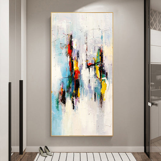 Hand painted oil painting landscape decorative painting modern minimalist background wall large light luxury hanging painting,27inx54in,No Frame