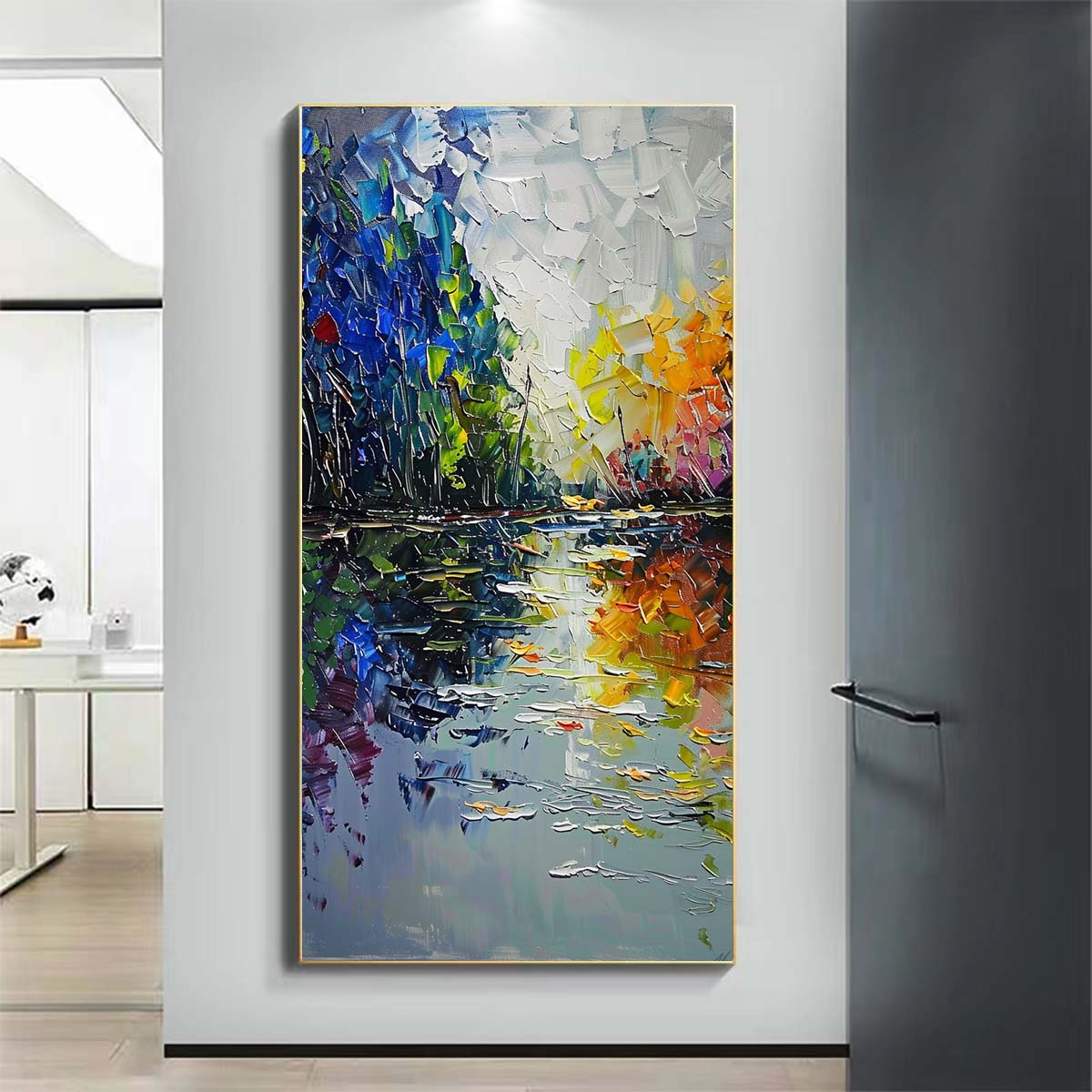 Landscape Paintings Abstract Handmade Oil Painting Modern Home Living Room Decoration Painting,27inx54in,No Frame