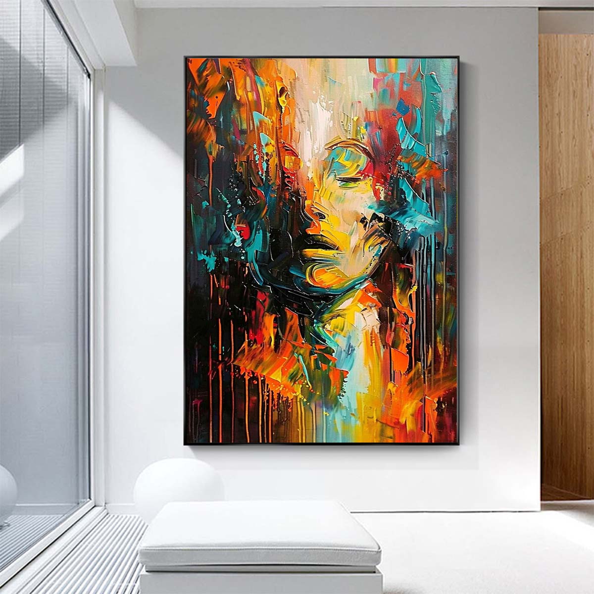 Original creation City Hand painted Oil Painting Canvas Wall Art For Home Living Room Unframed/Rolled #060