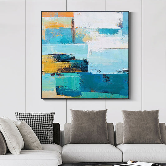 Nordic Hit the Color Abstract Art Deco Painting Modern Minimalist Living Room Sofa Bedroom Background Wall,31inx31in,No Frame