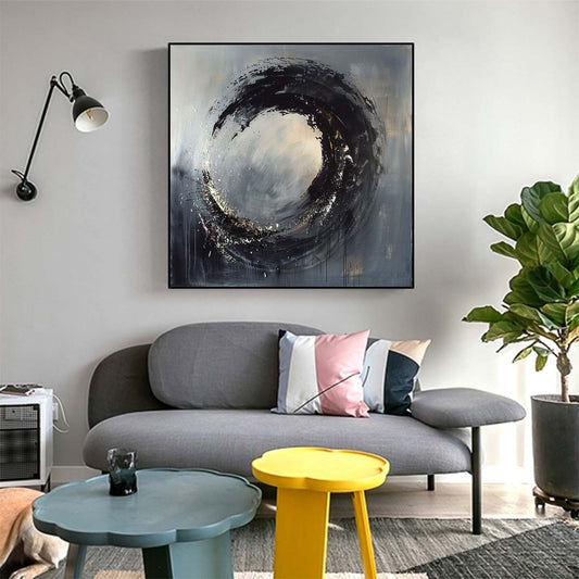 Abstract Handmade Oil Painting Modern Minimalist Home Living Room Decoration Painting,31inx31in,No Frame