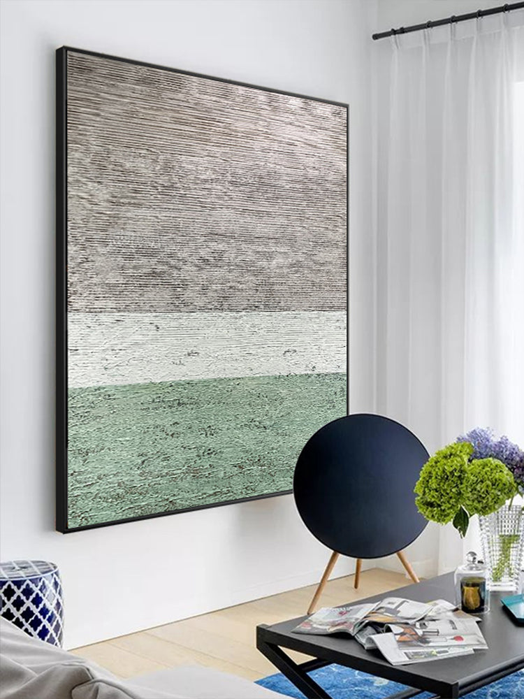 Hand Drawn Abstract Oil Painting Wall Art On Canvas Thick Texture Mural Living Room Background Picture ,31inx47in,No Frame