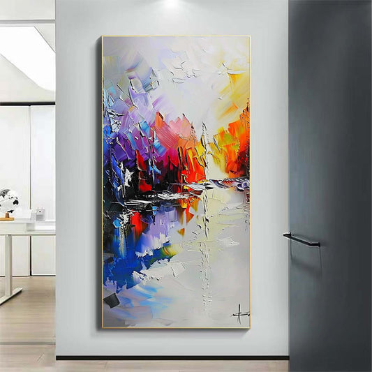 Landscape Paintings Abstract Handmade Oil Painting Modern Home Living Room Decoration Painting,27inx54in,No Frame