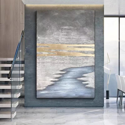 Hand Painted Oil Painting Abstract Living Room Hanging Painting Minimalist Decorative Painting Modern Art Villa Large,31inx47in,No Frame