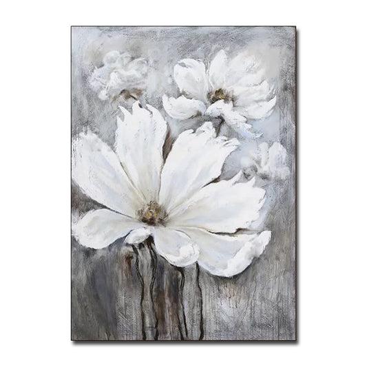Large Size Abstarct Flower Oil Painting Hand Painted Modern Wall Art Living Room Home Decoration Canvas,31inx47in,No Frame