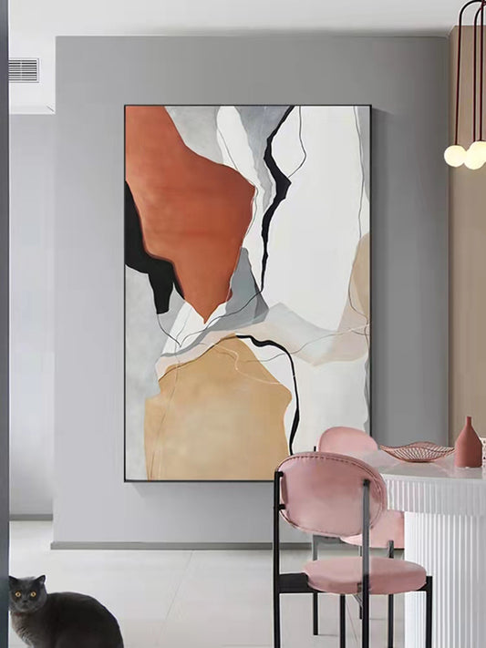 Hand Painted Modern Oil Painting Handmade Abstract Wall Decoration Painting Large Size Oil Painting Canvas Painting,31inx47in,No Frame