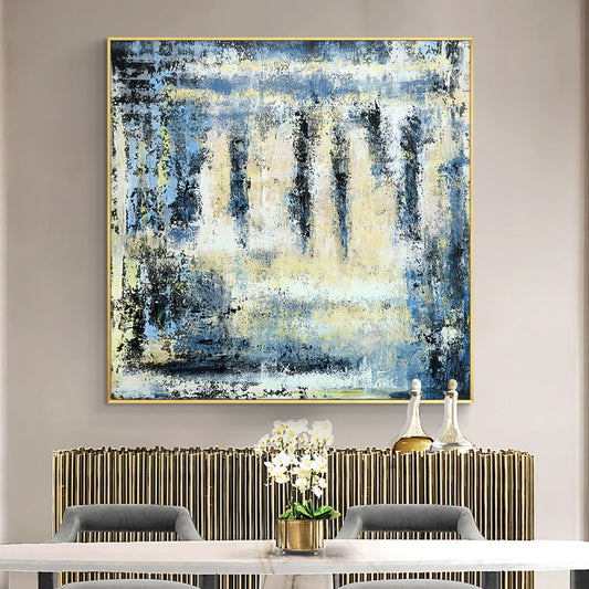 Abstract Landscape Painting Handmade Oil Painting On Canvas Modern Canvas Knife Landscape Paintings Wall Art,31inx31in,No Frame