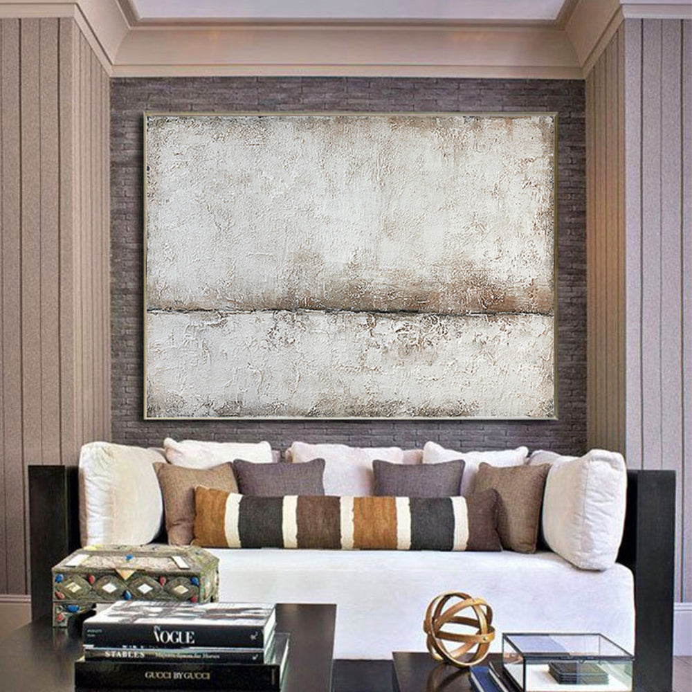 Abstract Landscape Painting On Canvas Handmade Grey Oil Painting Modern Office Corridor Decor Art,31inx47in,No Frame