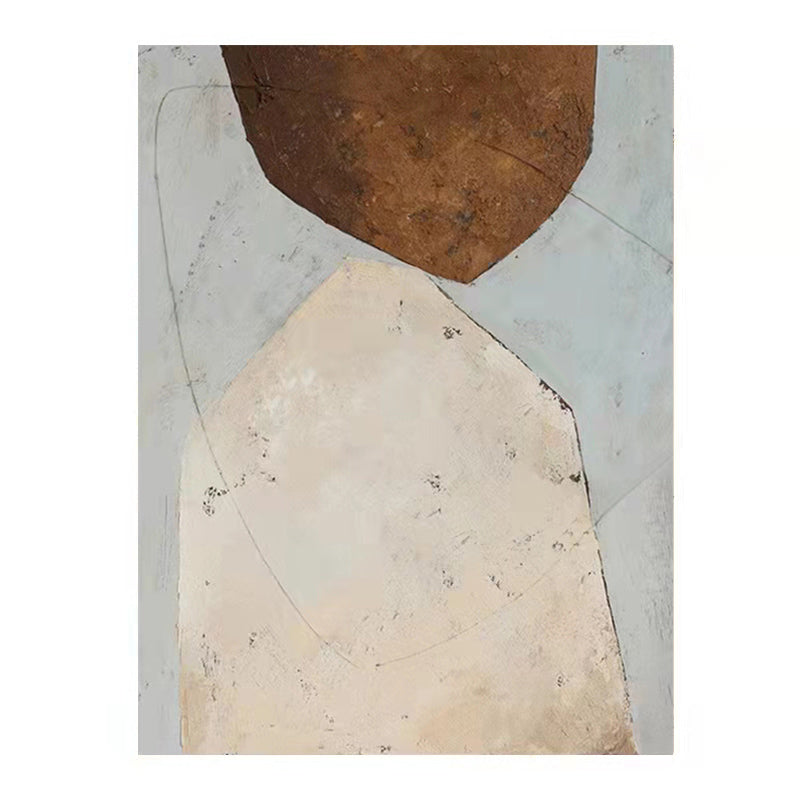 Modern Abstract Handpainted Living Room Decoration Painting Lucky Stone Sofa Background Wall Japanese Abject Style Corridor,31inx47in,No Frame