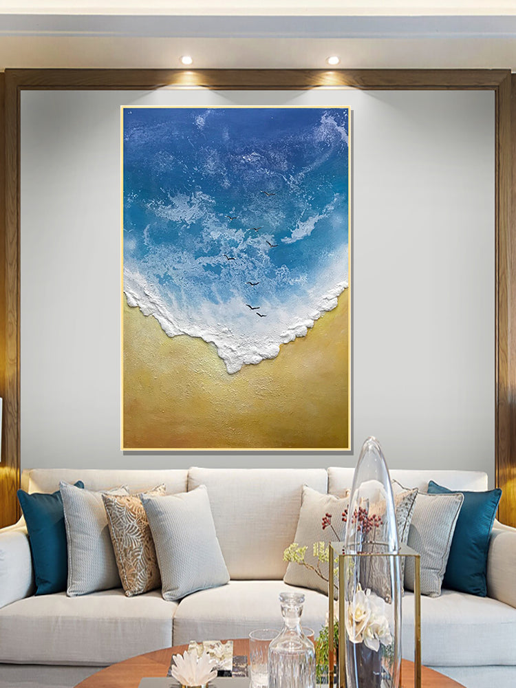 Abstract 3D Thick Art Handmade Oil Painting Canvas Gold Paintings Wall Pictures Art Wall Artwork For Living Room Bedroom,31inx47in,No Frame